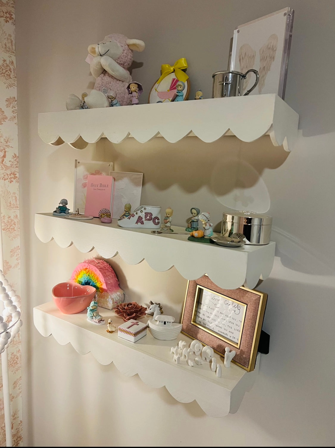 Scalloped-Edge Floating Shelves